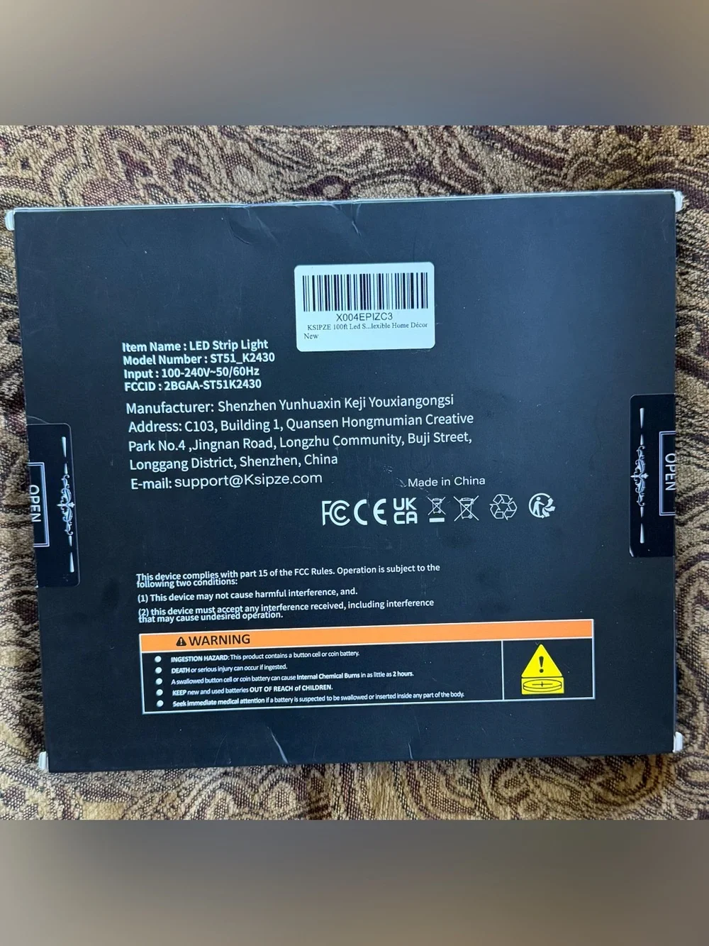 KSIPZE RGB LED Strip Light package